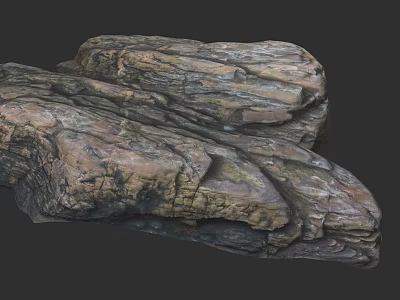 Natural Microlandform Rock Structure With Detailed Texture And Realistic Surface Formation 3d model