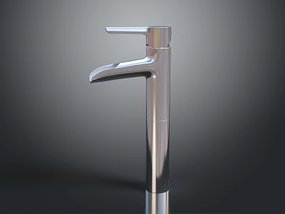 Sleek Modern Stainless Steel Faucet Hardware Tool With Single Handle For Kitchen Bathroom 3d model