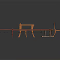 Wooden Furniture Set Featuring Benches Tables And Chairs With Woven Seat Details