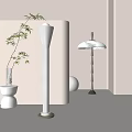 Modern Floor Lamps with Minimalist Design and Bamboo Decor in Interior