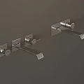 Stainless Steel Wall Mounted Double Faucets with Modern Design and Durable Construction