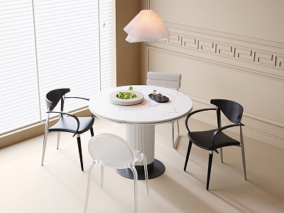 Modern Dining Table and Chair Combination Dining Chair Single Chair Chandelier model