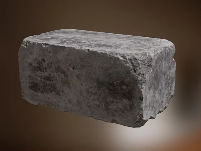 Gray Building Brick With Rough Texture As Structural Construction Material 3d model