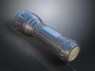 Modern Metal LED Flashlight With Durable Design And Bright Illumination 3d model