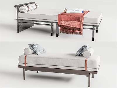 New Chinese Style Bed End Stool 3d model