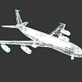 Pan Am Passenger Airplane With White Body Blue Stripe Four Engines And Tail Logo