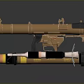 Military Grade Brown Rocket Launcher With Stand And High Explosive Missile