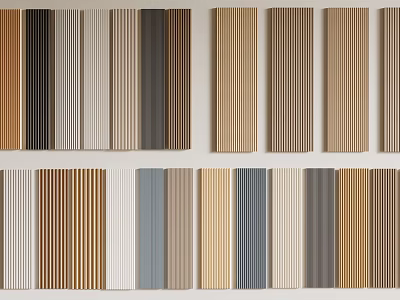Decorative Vertical Strip Panels With Diverse Colors 3d model