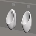 Two White Wall Mounted Urinals In Modern Bathroom Interior Design