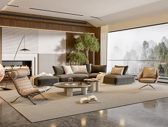 modern living room 3d model