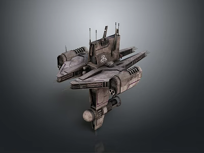Sci Fi Spacecraft 3D Model With Aerodynamic Design And Thrusters For Cosmic Exploration 3d model