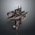 Sci Fi Spacecraft 3D Model With Aerodynamic Design And Thrusters For Cosmic Exploration