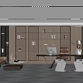 General Manager Office Cabinet Desk Sofa 3d model
