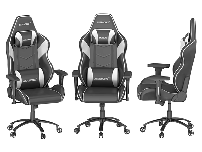 Ergonomic Gaming Office Chair With Black And White Design High Back Armrests Swivel Base 3d model