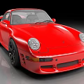 Red Sports Car With Glossy Body And Black Alloy Wheels