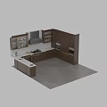 Modern Kitchen Design With Dark Brown Wooden Cabinets Gold Hardware And White Countertop