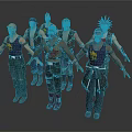 Men With Different Stylish Outfits And Unique Hairstyles In Various Poses