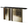 Modern Entryway Console Table With Sleek Metal Frame And Marble Top