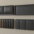 Black Leather Headboards Featuring Double And Multi Panel Designs For Bedrooms 3d model