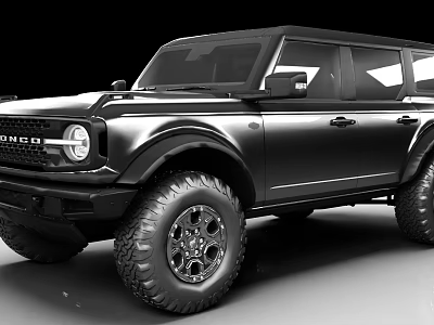 Black Ford Bronco SUV With Rugged Exterior And Off Road Tires 3d model