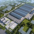 Industrial Factory Complex Aerial View With Surrounding Greenery And Parking Area