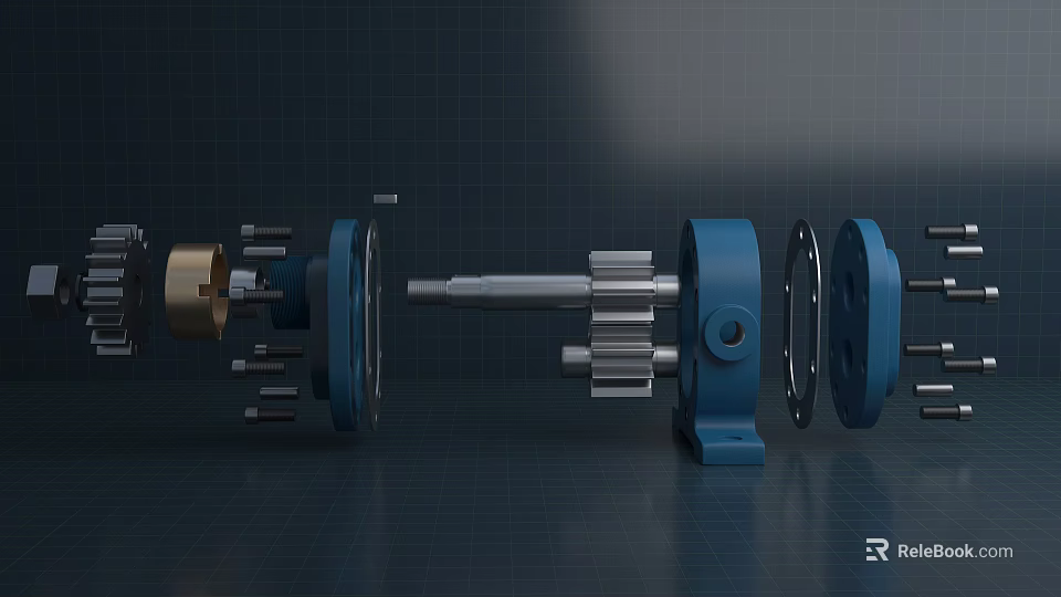Precision Engineered Industrial Equipment With Gears Shafts And Metal Components 3d model 