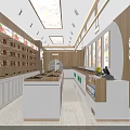 Chestnut Nuts Specialty Store with Modern Interior and Shelf Product Displays 3d model