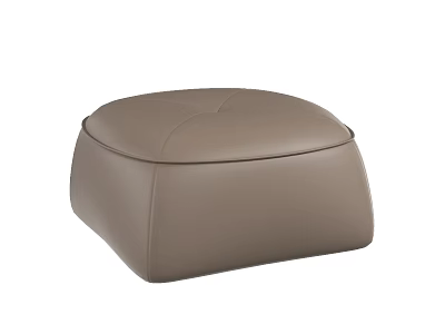 Brown Leather Upholstered Modern Leisure Chair With Stitched Design For Living Room 3d model