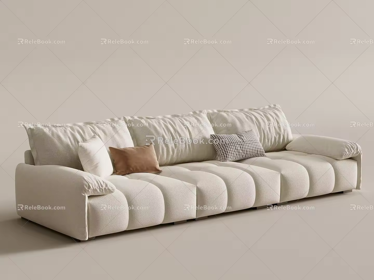 Cream wind multiplayer sofa piano keys sofa 3d model