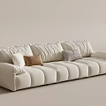 Cream wind multiplayer sofa piano keys sofa 3d model