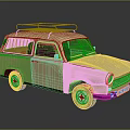 Vintage Beige Station Wagon With Roof Rack Classic Retro Exterior Design