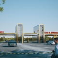 Modern Gate Gate Building Factory Gate Guard Recorder Room Gate Entrance Park Gate Gate Gate 3d model