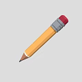Yellow Pencil With Red Eraser Top Gray Middle Section And Sharpened Black Tip