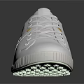 White Casual Lace Up Sneakers With Breathable Holes And Yellow Accent