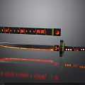 Samurai Sword With Decorative Red Accents Black Sheath Gold Handle And Detailed Patterns