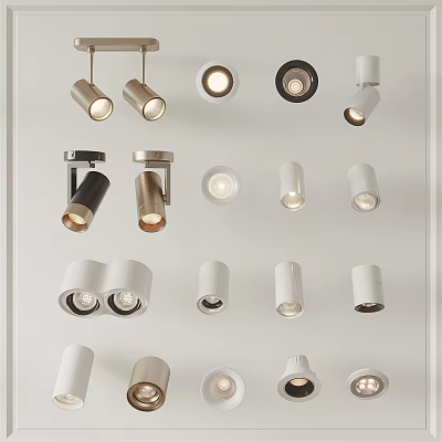 Modern Downlights And Spotlights Collection With Various Styles For Ceiling Installation 3d model