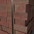 Sturdy Red Brick Stone Stack With Wooden Pallet Base Structure 3d model