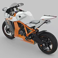 Sleek White Orange Black Sport Motorcycle With Streamlined Body Racing Seat And Alloy Wheels