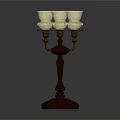 Elegant Vintage Metal Candelabra With Four Glass Candle Holders And Ornate Bronze Base