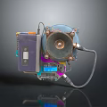 Computer Power Supply Internal Component With Cooling Fan Wiring And Electronic Parts