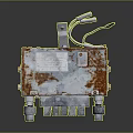 Rusty Old Computer Component With Multiple Ports And Worn Metal Case 3d model