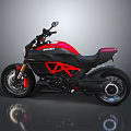 Ducati Motorcycle with Black Red Color Scheme and Modern Sporty Design Features