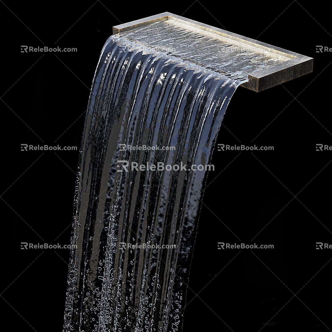 Modern Waterfall Water Flow Water Curtain Landscape Water Flow Fountain 3d model