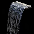 Vertical Water Fountain with Flowing Curtain Effect from Metal Panel Clear Water Texture