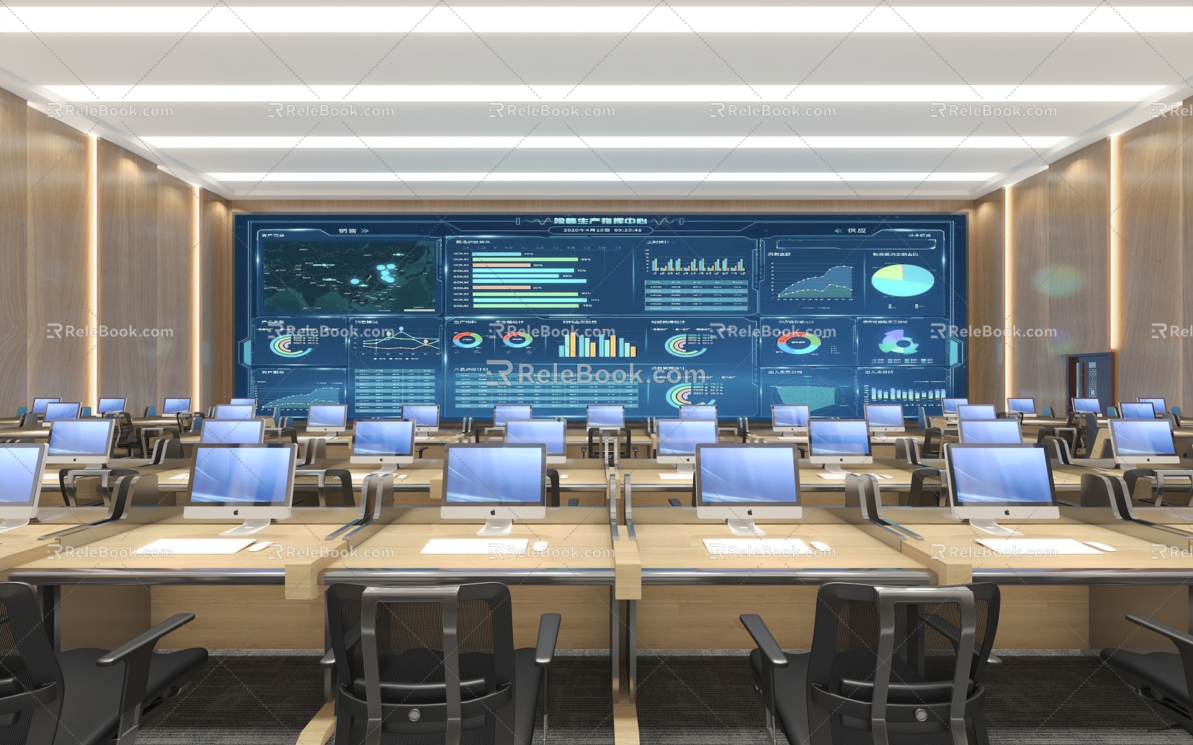 Command, Monitoring and Dispatching Center Hall 3d model