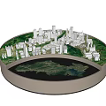 Round Shaped Commercial Urban Planning Model Equipment Featuring Building And Green Space