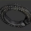 Silver Circular Bracelet With Traditional Beaded Decoration And Metal Craftsmanship
