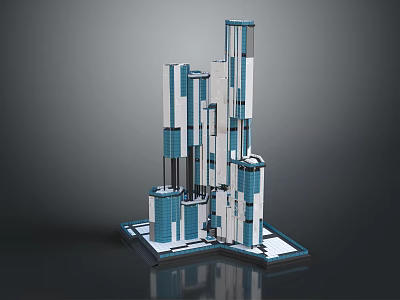 Future Architecture Design Featuring Tall Glass Towers And Modern Structural Elements 3d model