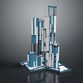 Future Architecture Design Featuring Tall Glass Towers And Modern Structural Elements 3d model