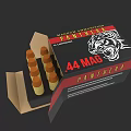 Panthea .44 MAG Ammunition Open Box with Yellow Bullets and Tiger Design